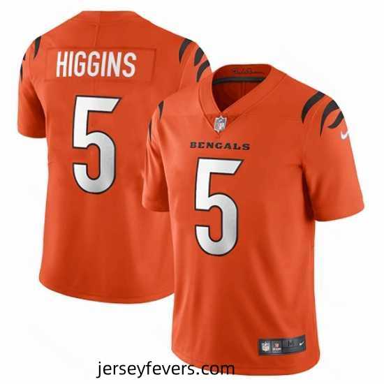 Men's Cincinnati Bengals #5 Tee Higgins Orange Vapor Untouchable Limited Stitched Jersey