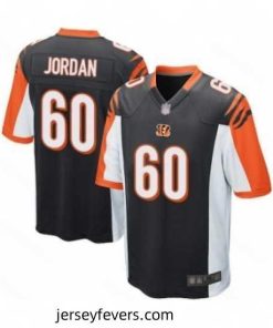 Mens Cincinnati Bengals 60 Michael Jordan Game Black Team Color Football Jersey