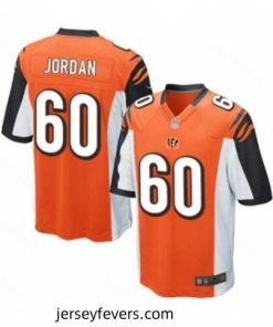 Mens Cincinnati Bengals 60 Michael Jordan Game Orange Alternate Football Jersey