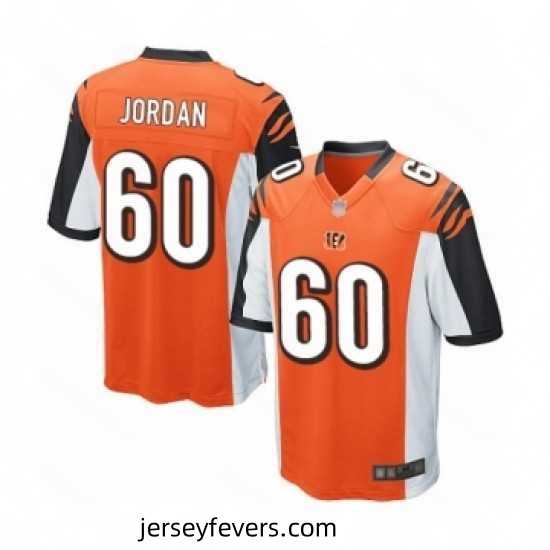 Mens Cincinnati Bengals 60 Michael Jordan Game Orange Alternate Football Jersey