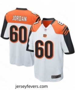 Mens Cincinnati Bengals 60 Michael Jordan Game White Football Jersey