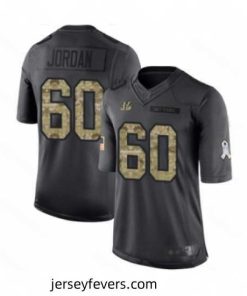 Mens Cincinnati Bengals 60 Michael Jordan Limited Black 2016 Salute to Service Football Jersey