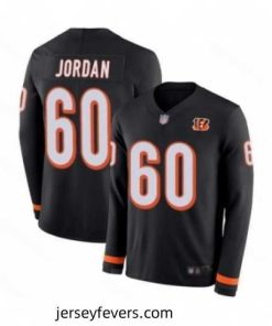 Mens Cincinnati Bengals 60 Michael Jordan Limited Black Therma Long Sleeve Football Jersey