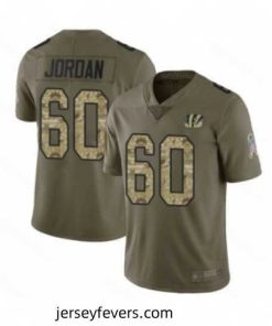 Mens Cincinnati Bengals 60 Michael Jordan Limited Olive Camo 2017 Salute to Service Football Jersey