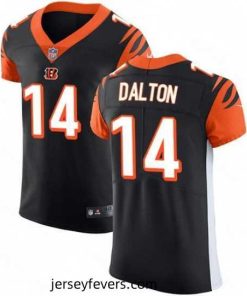 Mens Nike Cincinnati Bengals 14 Andy Dalton Black Team Color Vapor Untouchable Elite Player NFL Jersey