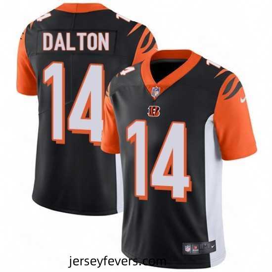 Mens Nike Cincinnati Bengals 14 Andy Dalton Vapor Untouchable Limited Black Team Color NFL Jersey