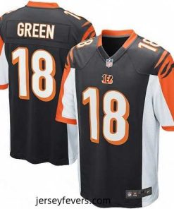 Mens Nike Cincinnati Bengals 18 AJ Green Game Black Team Color NFL Jersey