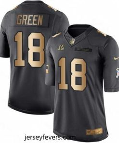 Mens Nike Cincinnati Bengals 18 AJ Green Limited BlackGold Salute to Service NFL Jersey