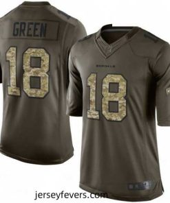 Mens Nike Cincinnati Bengals 18 AJ Green Limited Green Salute to Service NFL Jersey
