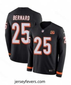 Mens Nike Cincinnati Bengals 25 Giovani Bernard Limited Black Therma Long Sleeve NFL Jersey