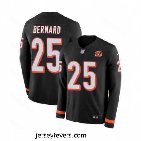 Mens Nike Cincinnati Bengals 25 Giovani Bernard Limited Black Therma Long Sleeve NFL Jersey