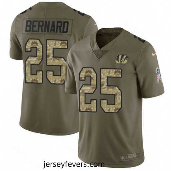 Mens Nike Cincinnati Bengals 25 Giovani Bernard Limited OliveCamo 2017 Salute to Service NFL Jersey