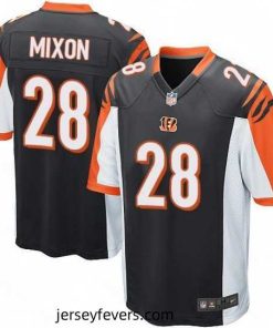 Mens Nike Cincinnati Bengals 28 Joe Mixon Game Black Team Color NFL Jersey