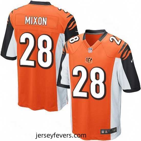 Mens Nike Cincinnati Bengals 28 Joe Mixon Game Orange Alternate NFL Jersey