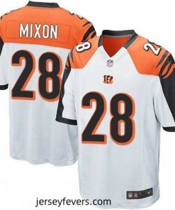 Mens Nike Cincinnati Bengals 28 Joe Mixon Game White NFL Jersey