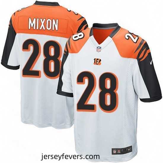 Mens Nike Cincinnati Bengals 28 Joe Mixon Game White NFL Jersey