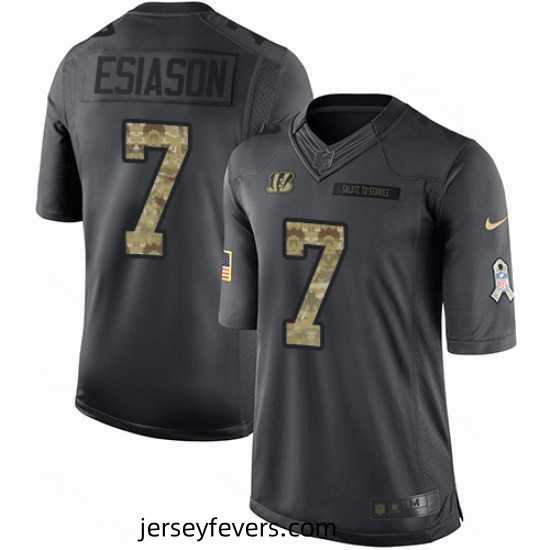 Mens Nike Cincinnati Bengals 7 Boomer Esiason Limited Black 2016 Salute to Service NFL Jersey