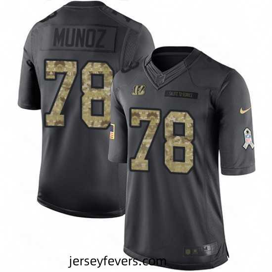 Mens Nike Cincinnati Bengals 78 Anthony Munoz Limited Black 2016 Salute to Service NFL Jersey