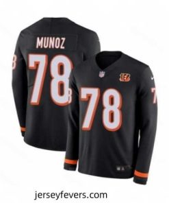 Mens Nike Cincinnati Bengals 78 Anthony Munoz Limited Black Therma Long Sleeve NFL Jersey