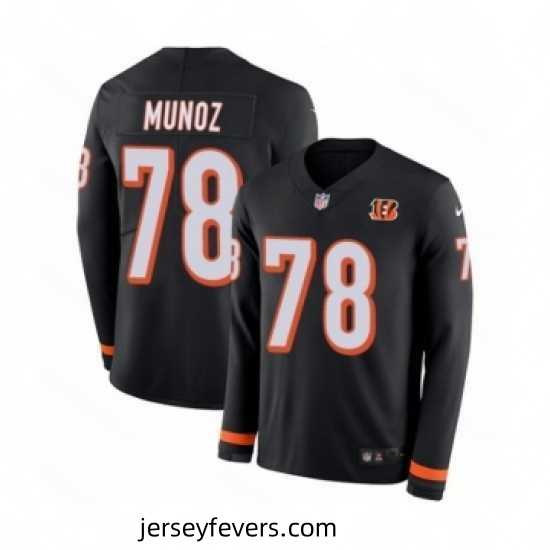 Mens Nike Cincinnati Bengals 78 Anthony Munoz Limited Black Therma Long Sleeve NFL Jersey