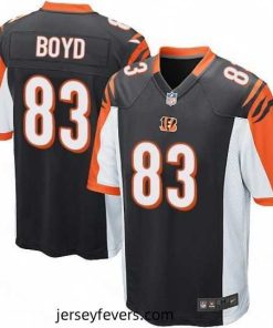 Mens Nike Cincinnati Bengals 83 Tyler Boyd Game Black Team Color NFL Jersey
