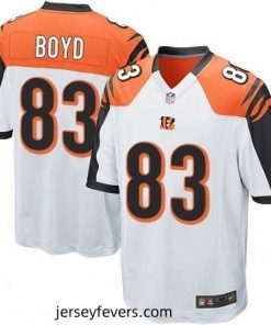 Mens Nike Cincinnati Bengals 83 Tyler Boyd Game White NFL Jersey