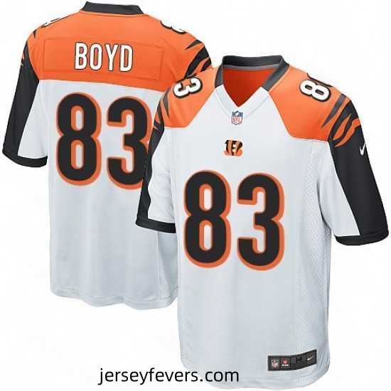 Mens Nike Cincinnati Bengals 83 Tyler Boyd Game White NFL Jersey