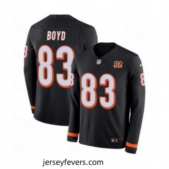 Mens Nike Cincinnati Bengals 83 Tyler Boyd Limited Black Therma Long Sleeve NFL Jersey