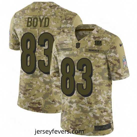 Mens Nike Cincinnati Bengals 83 Tyler Boyd Limited Camo 2018 Salute to Service NFL Jersey