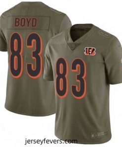 Mens Nike Cincinnati Bengals 83 Tyler Boyd Limited Olive 2017 Salute to Service NFL Jersey