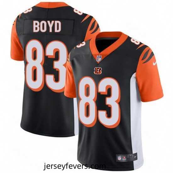 Mens Nike Cincinnati Bengals 83 Tyler Boyd Vapor Untouchable Limited Black Team Color NFL Jersey