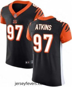 Mens Nike Cincinnati Bengals 97 Geno Atkins Black Team Color Vapor Untouchable Elite Player NFL Jersey