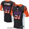 Mens Nike Cincinnati Bengals 97 Geno Atkins Elite Black Home USA Flag Fashion NFL Jersey
