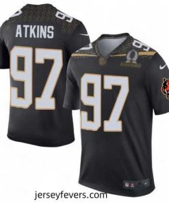 Mens Nike Cincinnati Bengals 97 Geno Atkins Elite Black Team Irvin 2016 Pro Bowl NFL Jersey