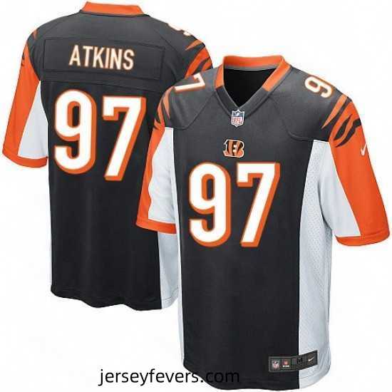 Mens Nike Cincinnati Bengals 97 Geno Atkins Game Black Team Color NFL Jersey
