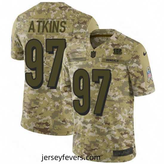 Mens Nike Cincinnati Bengals 97 Geno Atkins Limited Camo 2018 Salute to Service NFL Jersey