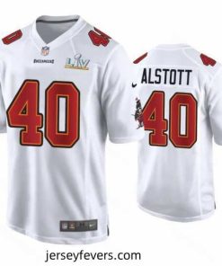 Mike Alstott Buccaneers White Super Bowl Lv Game Fashion Jersey