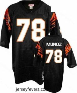 Mitchell and Ness Cincinnati Bengals 78 Anthony Munoz Black Authentic Throwback NFL Jersey