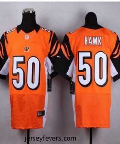 New Cincinnati Bengals #50 A.J. Hawk Orange Alternate Stitched NFL Elite Jersey