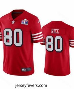 Nike 49ers 80 Jerry Rice Red Rush Stitched NFL Vapor Untouchable Limited 2024 Super Bowl LVIII Jersey