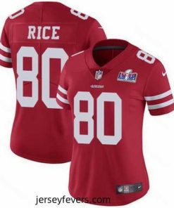 Nike 49ers 80 Jerry Rice Red Team Color Stitched NFL Vapor Untouchable Limited 2024 Super Bowl LVIII Jersey