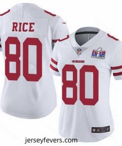 Nike 49ers 80 Jerry Rice White Stitched NFL Vapor Untouchable Limited 2024 Super Bowl LVIII Jersey
