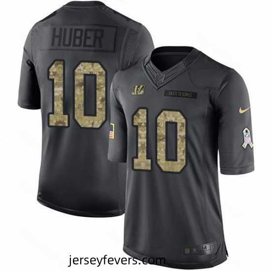 Nike Bengals #10 Kevin Huber Black Mens Stitched NFL Limited 2016 Salute to Service Jersey