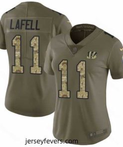Nike Bengals #11 Brandon LaFell Olive Camo Womens Stitched NFL Limited 2017 Salute to Service Jersey