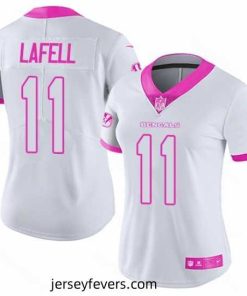 Nike Bengals #11 Brandon LaFell White Pink Womens Stitched NFL Limited Rush Fashion Jersey