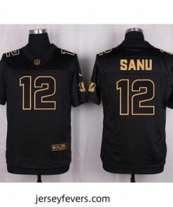 Nike Bengals #12 Mohamed Sanu Black Mens Stitched NFL Elite Pro Line Gold Collection Jersey