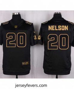 Nike Bengals #20 Reggie Nelson Black Mens Stitched NFL Elite Pro Line Gold Collection Jersey