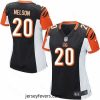 Nike Bengals #20 Reggie Nelson Black Team Color Womens Stitched NFL Elite Jersey