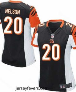 Nike Bengals #20 Reggie Nelson Black Team Color Womens Stitched NFL Elite Jersey
