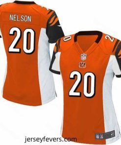 Nike Bengals #20 Reggie Nelson Orange Alternate Womens Stitched NFL Elite Jersey